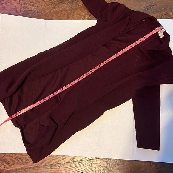 Philosophy Long Cardigan Sweater Plum Small - Picture 10 of 11